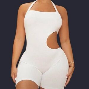 White cut out jumpsuit